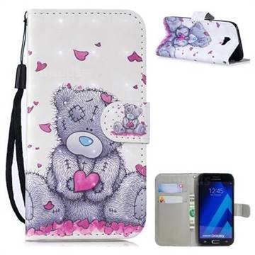 Love Panda 3D Painted Leather Wallet Phone Case for Samsung Galaxy A3 2017 A320