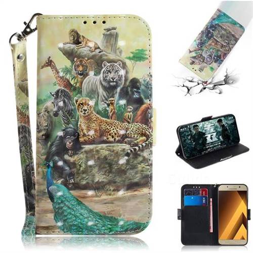 Beast Zoo 3D Painted Leather Wallet Phone Case for Samsung Galaxy A3 2017 A320