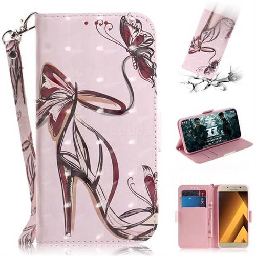 Butterfly High Heels 3D Painted Leather Wallet Phone Case for Samsung Galaxy A3 2017 A320