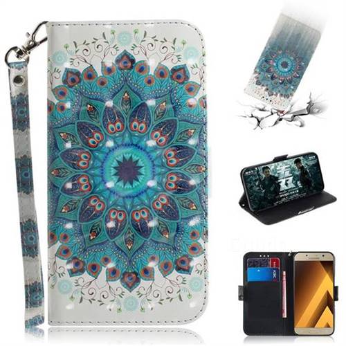 Peacock Mandala 3D Painted Leather Wallet Phone Case for Samsung Galaxy A3 2017 A320