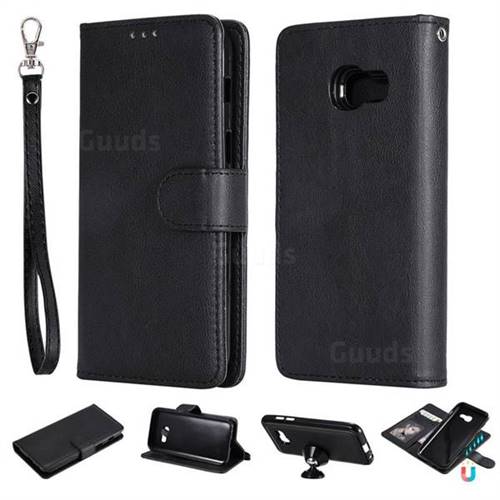 Retro Greek Detachable Magnetic PU Leather Wallet Phone Case for Samsung Galaxy A3 2017 A320 - Black