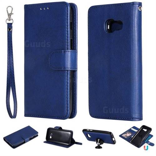Retro Greek Detachable Magnetic PU Leather Wallet Phone Case for Samsung Galaxy A3 2017 A320 - Blue