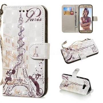 Tower Couple 3D Painted Leather Wallet Phone Case for Samsung Galaxy A3 2017 A320
