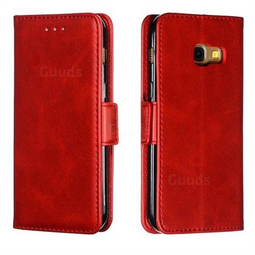Retro Classic Calf Pattern Leather Wallet Phone Case for Samsung Galaxy A3 2017 A320 - Red