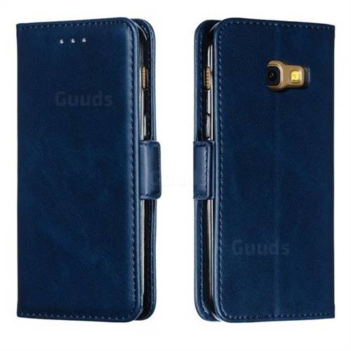 Retro Classic Calf Pattern Leather Wallet Phone Case for Samsung Galaxy A3 2017 A320 - Blue