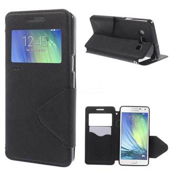 Roar Korea Diary View Leather Flip Cover for Samsung Galaxy A5 A500 A500F A5009 - Black