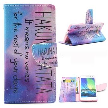 Sky Hakuna Matata Leather Wallet Case for Samsung Galaxy A5 A500 A500F A5009