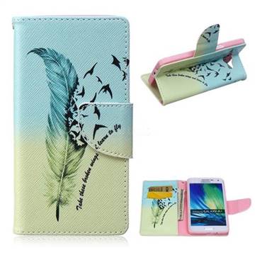 Feather Bird Leather Wallet Case for Samsung Galaxy A5 A500 A500F A5009