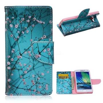 Blue Plum Leather Wallet Case for Samsung Galaxy A5 A500 A500F A5009