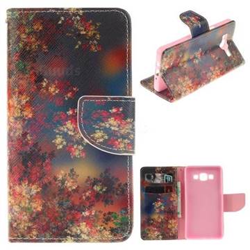 Colored Flowers PU Leather Wallet Case for Samsung Galaxy A5 2015 A500