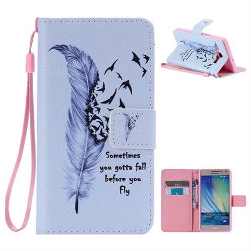 Feather Birds PU Leather Wallet Case for Samsung Galaxy A5 2015 A500