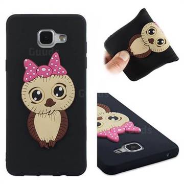 Bowknot Girl Owl Soft 3D Silicone Case for Samsung Galaxy A5 2016 A510 - Black