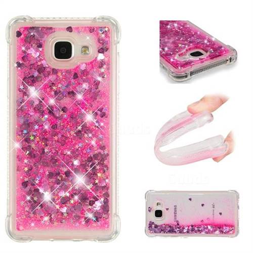 Dynamic Liquid Glitter Sand Quicksand TPU Case for Samsung Galaxy A5 2016 A510 - Pink Love Heart