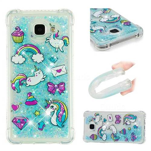 Fashion Unicorn Dynamic Liquid Glitter Sand Quicksand Star TPU Case for Samsung Galaxy A5 2016 A510