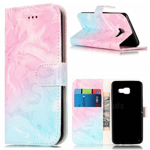 Pink Green Marble PU Leather Wallet Case for Samsung Galaxy A5 2016 A510