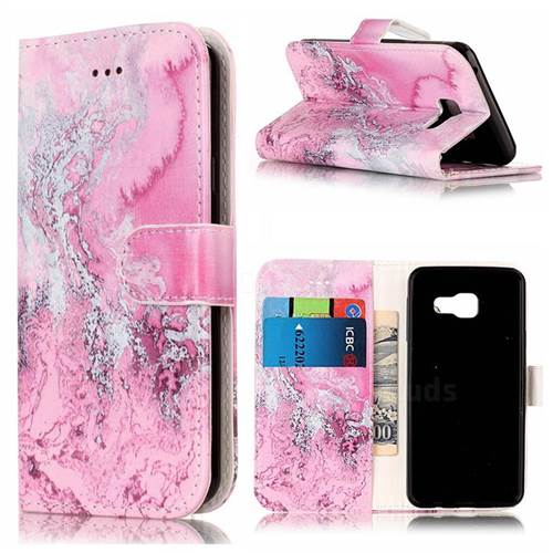 Pink Seawater PU Leather Wallet Case for Samsung Galaxy A5 2016 A510