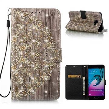 Golden Flower 3D Painted Leather Wallet Case for Samsung Galaxy A5 2016 A510