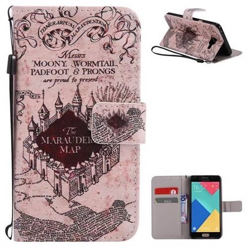 Castle The Marauders Map PU Leather Wallet Case for Samsung Galaxy A5 2016 A510
