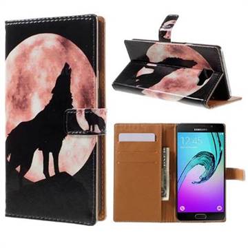 Moon Wolf Leather Wallet Case for Samsung Galaxy A5 2016 A510