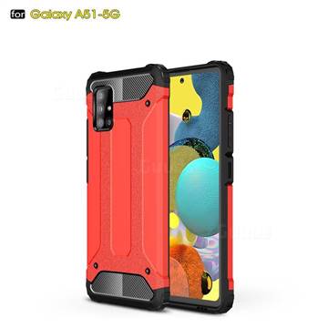 King Kong Armor Premium Shockproof Dual Layer Rugged Hard Cover for Samsung Galaxy A51 5G - Big Red