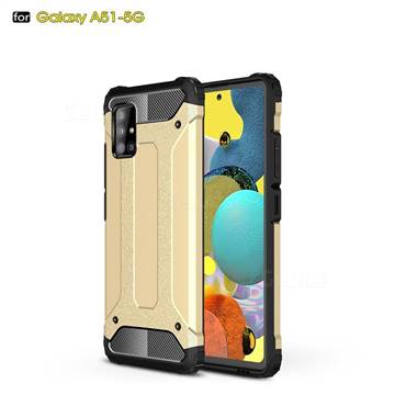 King Kong Armor Premium Shockproof Dual Layer Rugged Hard Cover for Samsung Galaxy A51 5G - Champagne Gold