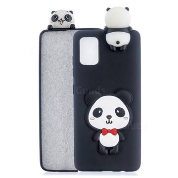 Blue Bow Panda Soft 3D Climbing Doll Soft Case for Samsung Galaxy A51 5G