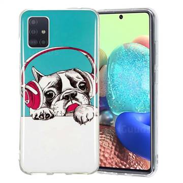 Headphone Puppy Noctilucent Soft TPU Back Cover for Samsung Galaxy A51 5G