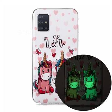 Couple Unicorn Noctilucent Soft TPU Back Cover for Samsung Galaxy A51 5G