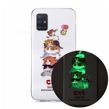 Cute Cat Noctilucent Soft TPU Back Cover for Samsung Galaxy A51 5G
