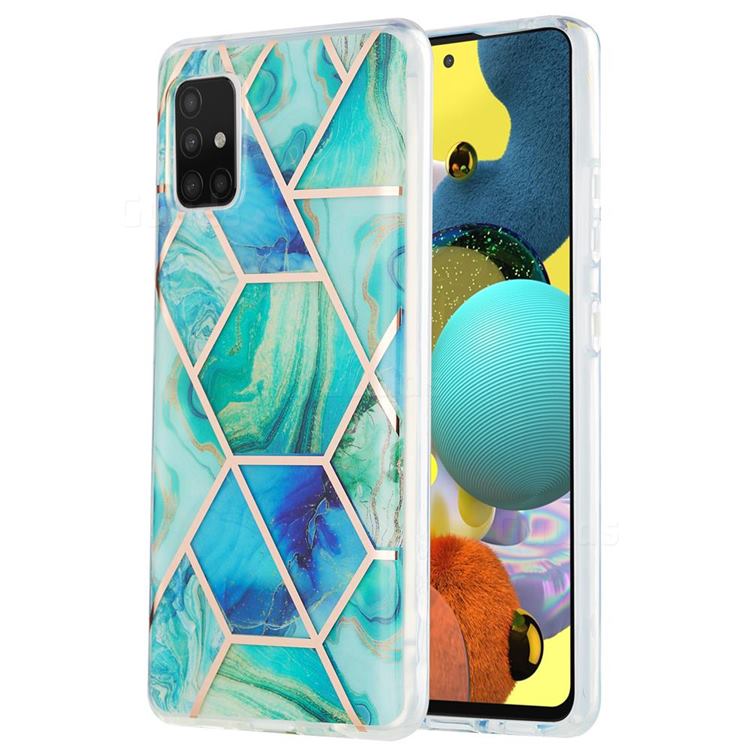 Green Glacier Marble Pattern Galvanized Electroplating Protective Case Cover for Samsung Galaxy A51 5G