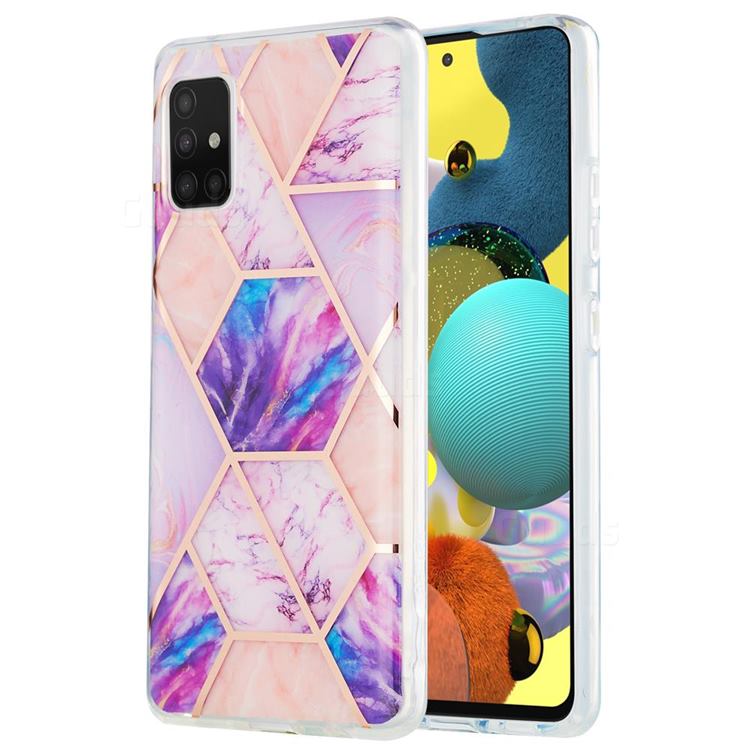 Purple Dream Marble Pattern Galvanized Electroplating Protective Case Cover for Samsung Galaxy A51 5G