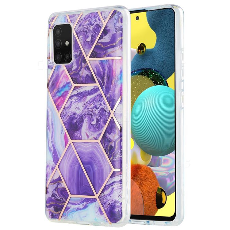 Purple Gagic Marble Pattern Galvanized Electroplating Protective Case Cover for Samsung Galaxy A51 5G