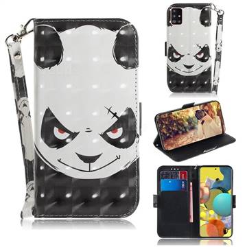 Angry Bear 3D Painted Leather Wallet Phone Case for Samsung Galaxy A51 5G