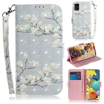 Magnolia Flower 3D Painted Leather Wallet Phone Case for Samsung Galaxy A51 5G