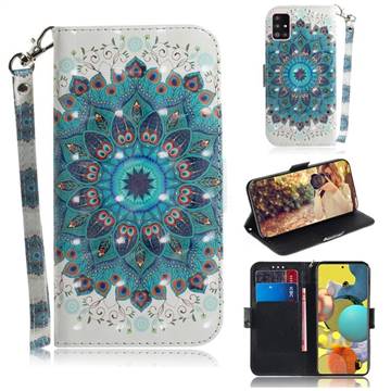 Peacock Mandala 3D Painted Leather Wallet Phone Case for Samsung Galaxy A51 5G
