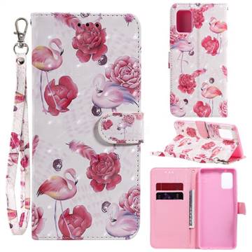 Flamingo 3D Painted Leather Wallet Phone Case for Samsung Galaxy A51 5G