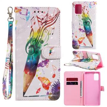 Music Pen 3D Painted Leather Wallet Phone Case for Samsung Galaxy A51 5G