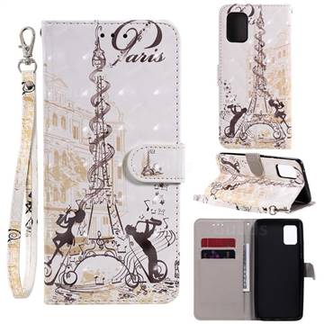 Tower Couple 3D Painted Leather Wallet Phone Case for Samsung Galaxy A51 5G