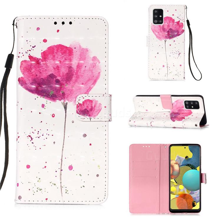 Watercolor 3D Painted Leather Wallet Case for Samsung Galaxy A51 5G