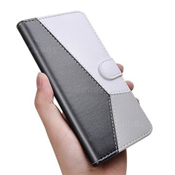 Tricolour Stitching Wallet Flip Cover for Samsung Galaxy A51 5G Black