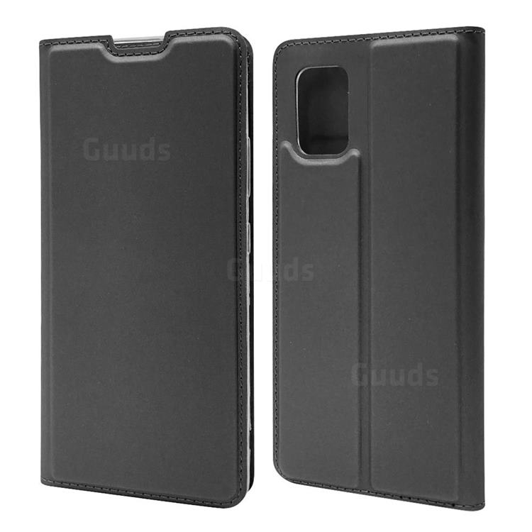 Ultra Slim Card Magnetic Automatic Suction Leather Wallet Case for Samsung Galaxy A51 5G - Star Grey