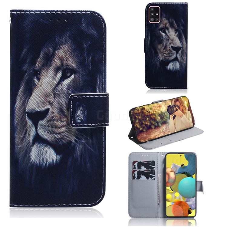 Lion Face PU Leather Wallet Case for Samsung Galaxy A51 5G