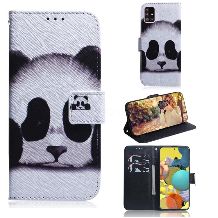 Sleeping Panda PU Leather Wallet Case for Samsung Galaxy A51 5G