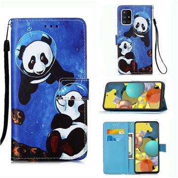 Undersea Panda Matte Leather Wallet Phone Case for Samsung Galaxy A51 5G