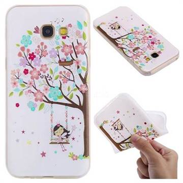 Tree and Girl 3D Relief Matte Soft TPU Back Cover for Samsung Galaxy A5 2017 A520
