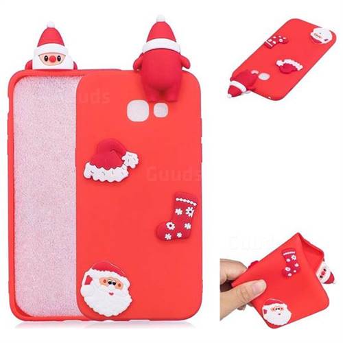 Red Santa Claus Christmas Xmax Soft 3D Silicone Case for Samsung Galaxy A5 2017 A520