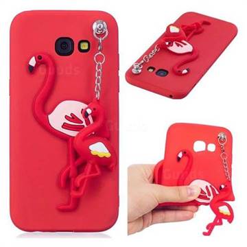 Flamingo Pendant Soft 3D Silicone Case for Samsung Galaxy A5 2017 A520 - Red