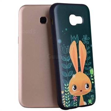 Cute Rabbit 3D Embossed Relief Black Soft Back Cover for Samsung Galaxy A5 2017 A520