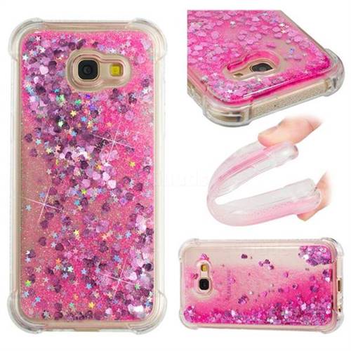 Dynamic Liquid Glitter Sand Quicksand TPU Case for Samsung Galaxy A5 2017 A520 - Pink Love Heart