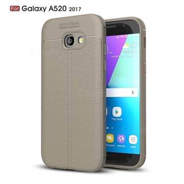 Luxury Auto Focus Litchi Texture Silicone TPU Back Cover for Samsung Galaxy A5 2017 A520 - Gray